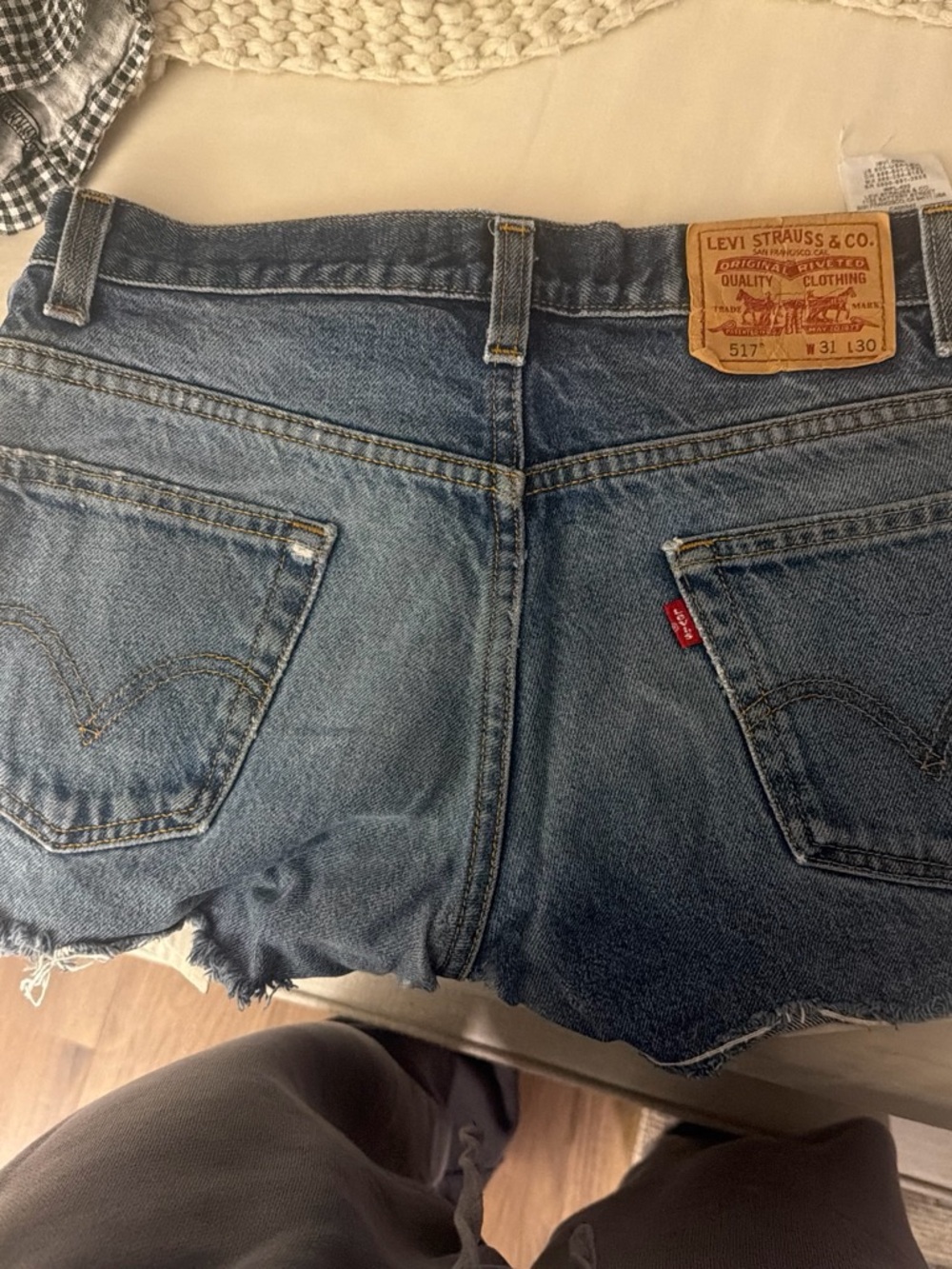 Levi's Distressed Light Blue Denim Cutoff Shorts